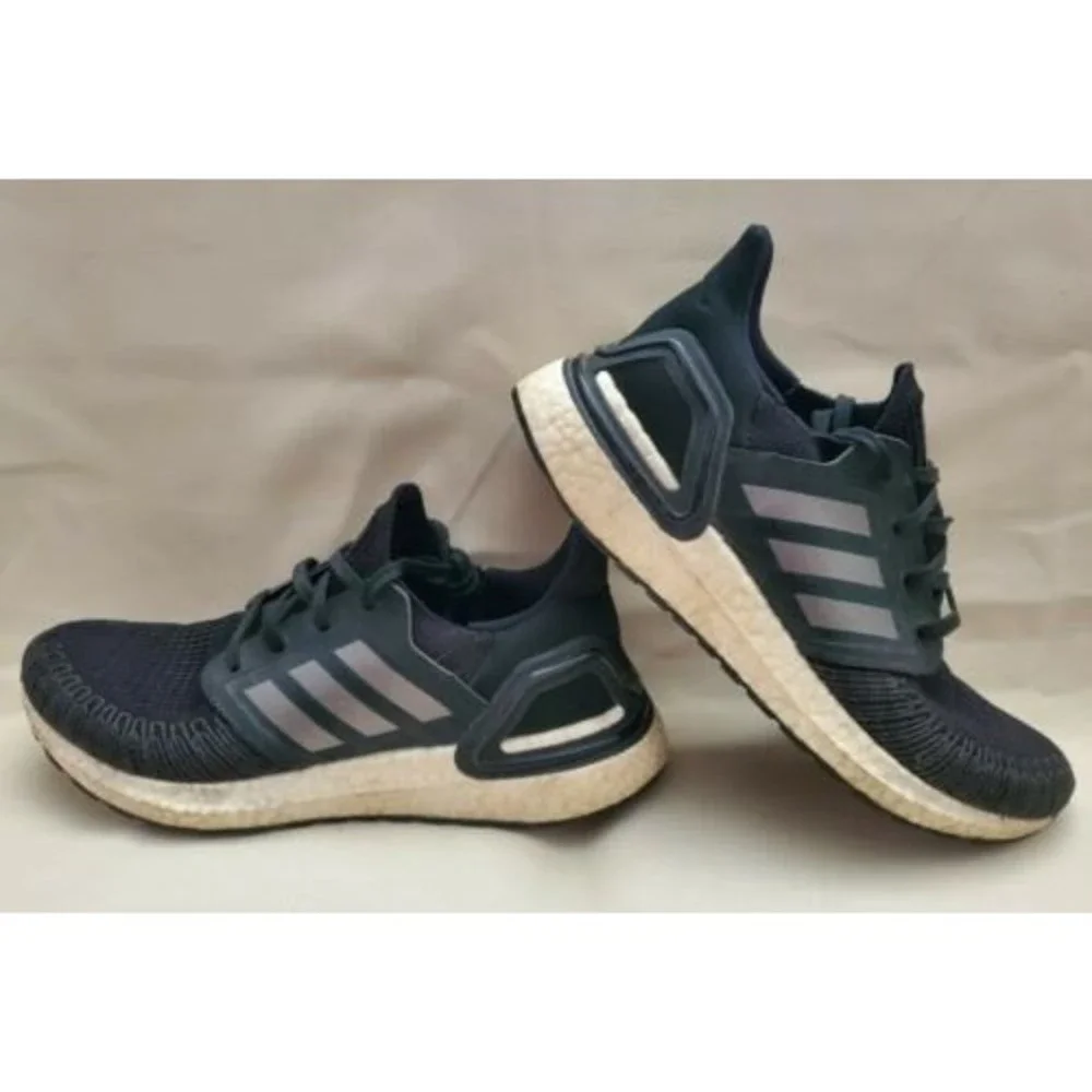 Adidas Ultra Boost 20 Youth Size 6.5 Core Black White Silver EG4862 Retail $160